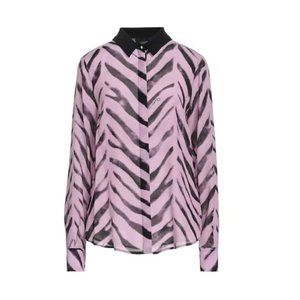 Roberto Cavalli Pink and Black Zebra Print Blouse